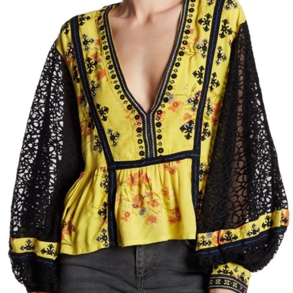Free People Tops - Free People Boogie All Night Floral Blouse / Top